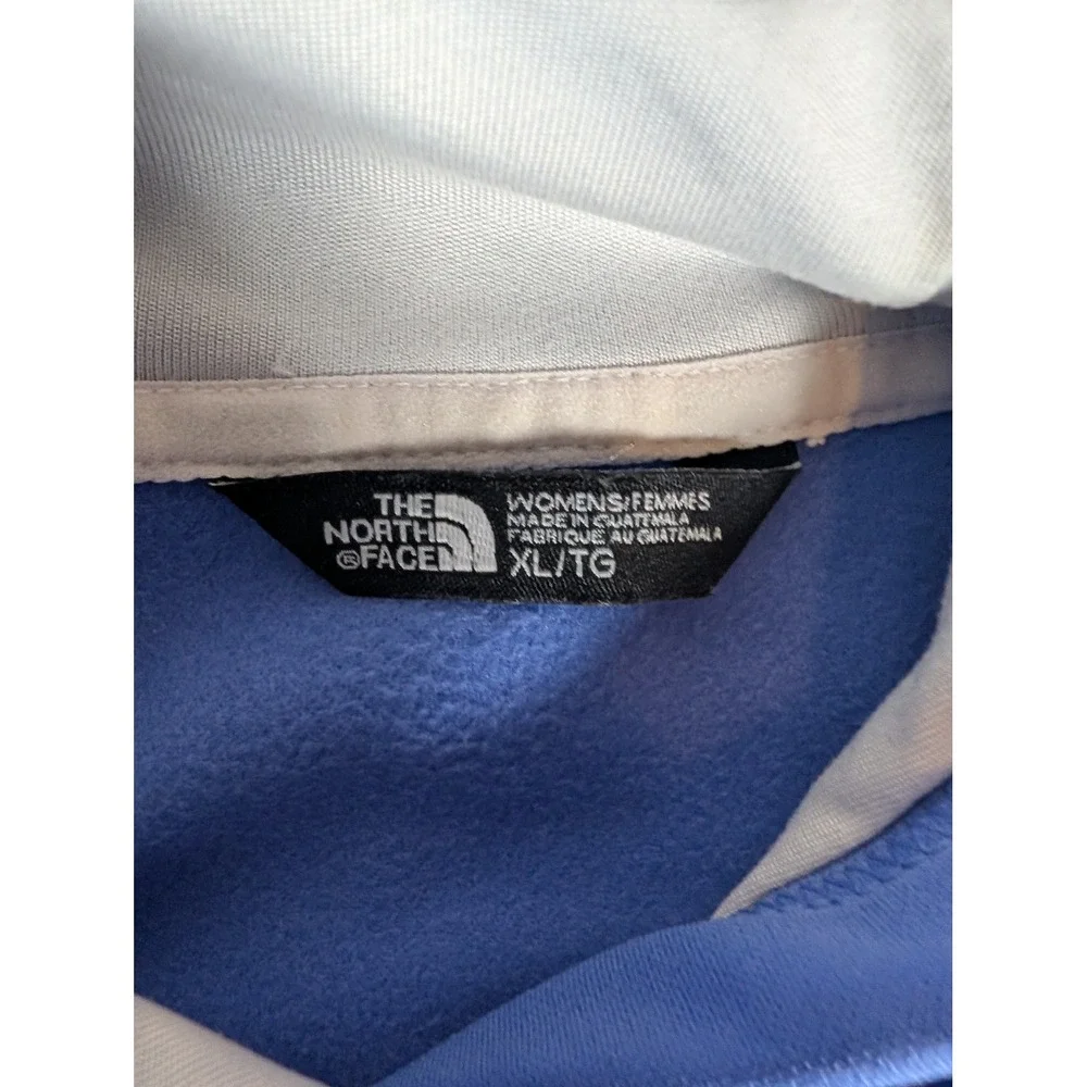 The North Face Womens Light Blue Logo Pullover Hoodie Thumbhole Activewear 5551 - Picture 6 of 8